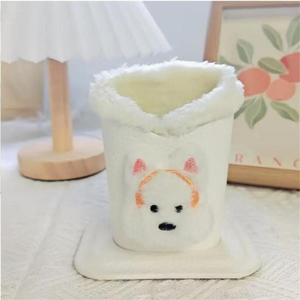 1 шт. Милый плюшевый держатель для очков с подкладкой, органайзер для хранения очков против царапин, современный прочный мультяшный держатель для ручек для офиса, прикроватной тумбочки