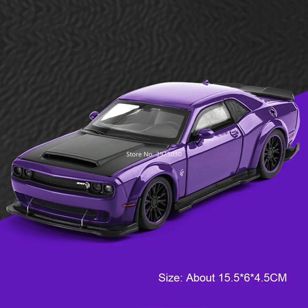 1:32 Scale Challenger SRT Hellcat Toy Supercars Alloy Diecast Models Doors Opened Wheel Steering Miniature Sports Car Gifts