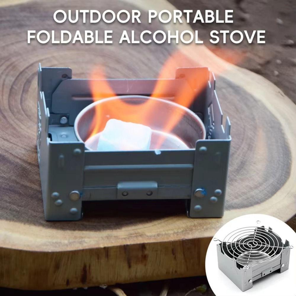Ultralight Solid Fuel Stove Set Compact Wax Tablets Stand Burner Mini Folding Stove Camping Stove