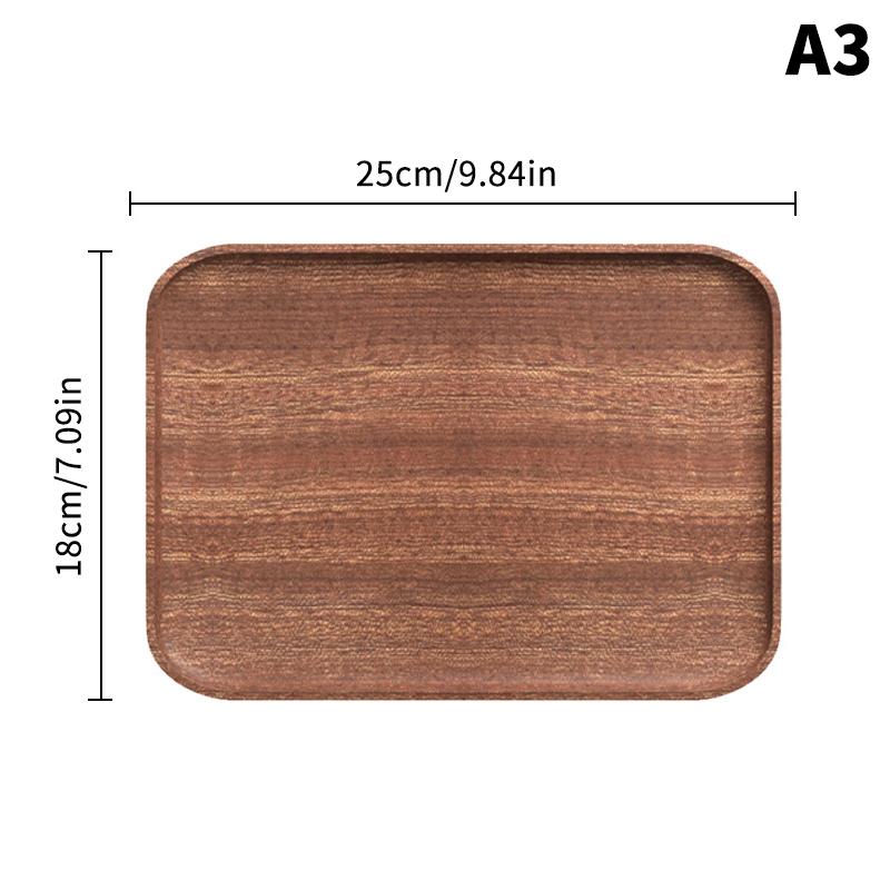 Large Size Walnut Wooden Tray Ins Wind Wooden Plate Dinner Plate Cake Bread Coffee Tea Solid Wood Plate Tray Serving Table Plate