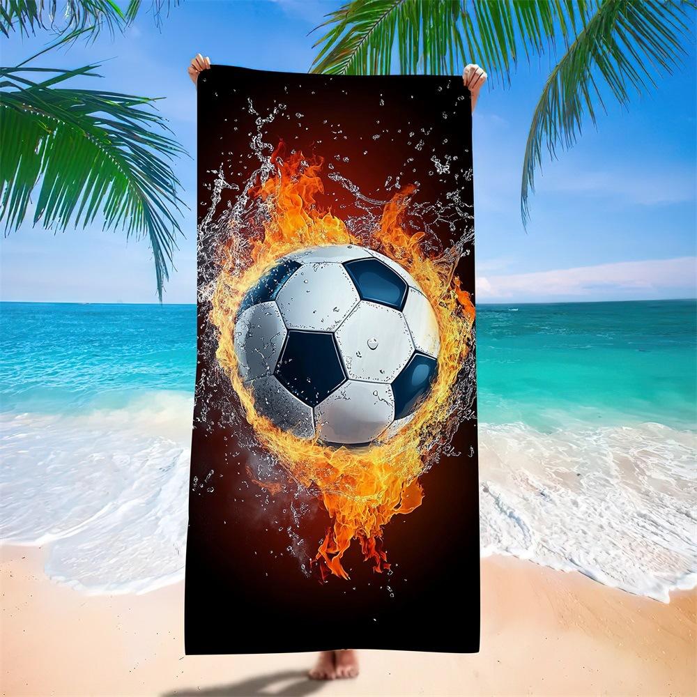 Water-Absorbing Portable Adult Football Beach Towel European, American And South American Bath Towel Digital Printing Factory
