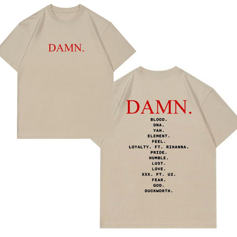 Футболка Damn Kendrick Lamar Мужская футболка с трек-листом альбома Pglang Mr Morale & The Big Steppers Футболки в стиле хип-хоп, готика, большие футболки