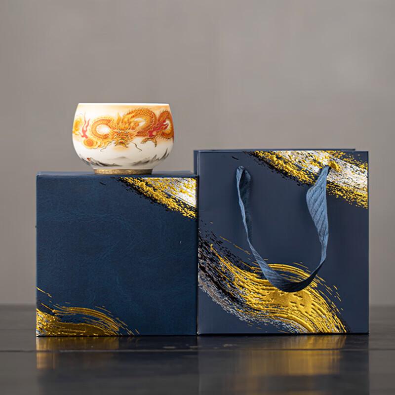 Su's Ceramic Dragon Mutton Fat Jade Zen Teacup