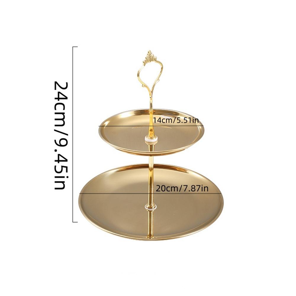 1 шт. Многоярусная подставка для десертов из нержавеющей стали, поднос для фруктов, подставка для десертного стола, стойка для закусок, двухъярусная-