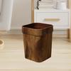 Imitation Wood Grain Trash Can Garbage Basket Anti Skid Decorative Large Waste Bin Container