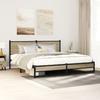 VidaXL Metal Bed Frames with Sonoma Oak Headboard 160x200 Cm, Double Bed, Bedroom Furniture, Bed 4007889