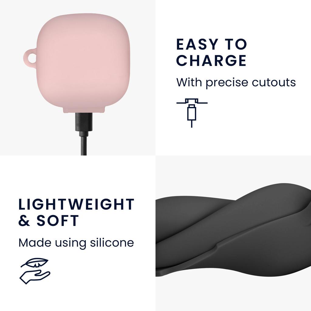 Kwmobile Чехол для наушников, совместимый с Sony LinkBuds Open Case, беспроводные наушники, силиконовый, защита от падений, античный розовый, WF-L910 -