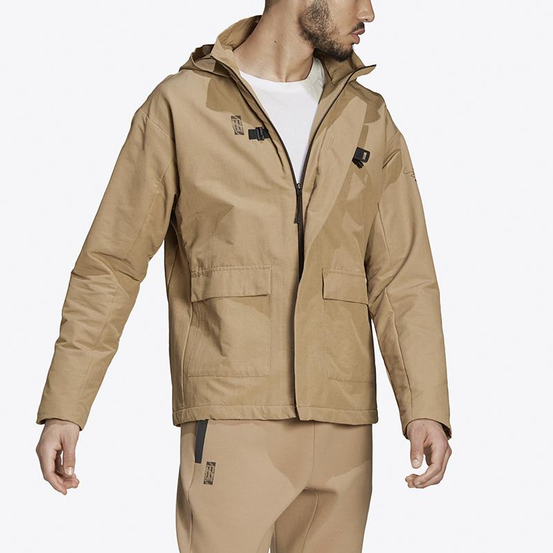 Adidas Warm Casual Sports Hooded Jacket Men Jackets Cardboard-Yellow GU1748