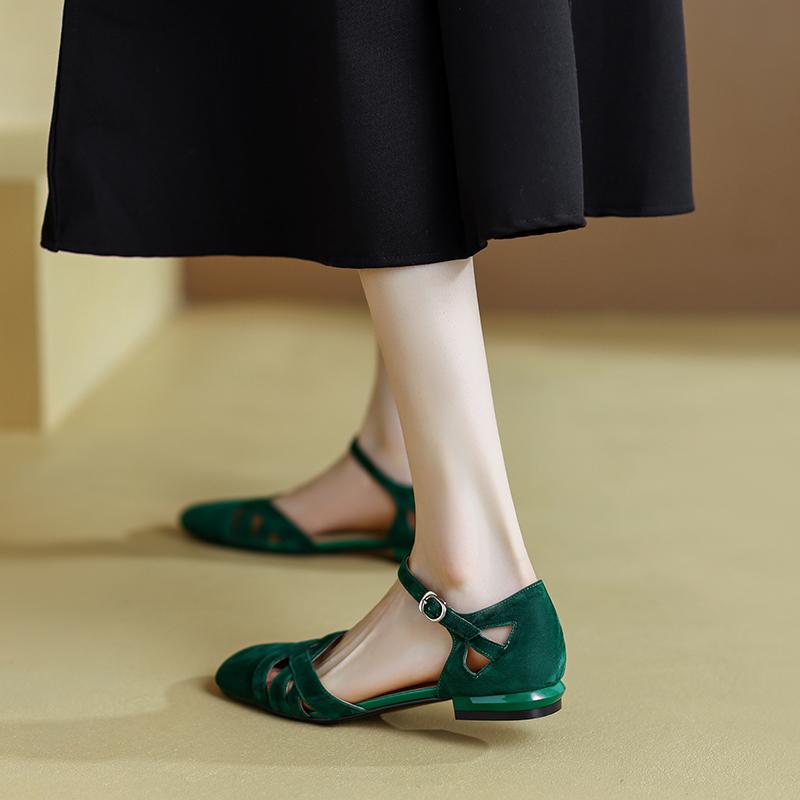 Летние сандалии-гладиаторы в римском стиле, женские замшевые женские сандалии на плоской подошве, женские повседневные сандалии на плоской подошве в стиле ретро, ​​винтажные туфли на плоской подошве с пряжкой и ремешком