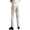 Mens Corduroy Naples Dress Pants Classic Fit Vintage Business Trousers Straight Pleat-Front Pant