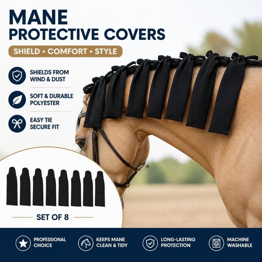 8pcs Lightweight Mane Protectors Woven Nylon Fabric Woven Nylon Mane Bags  Show Day Grooming