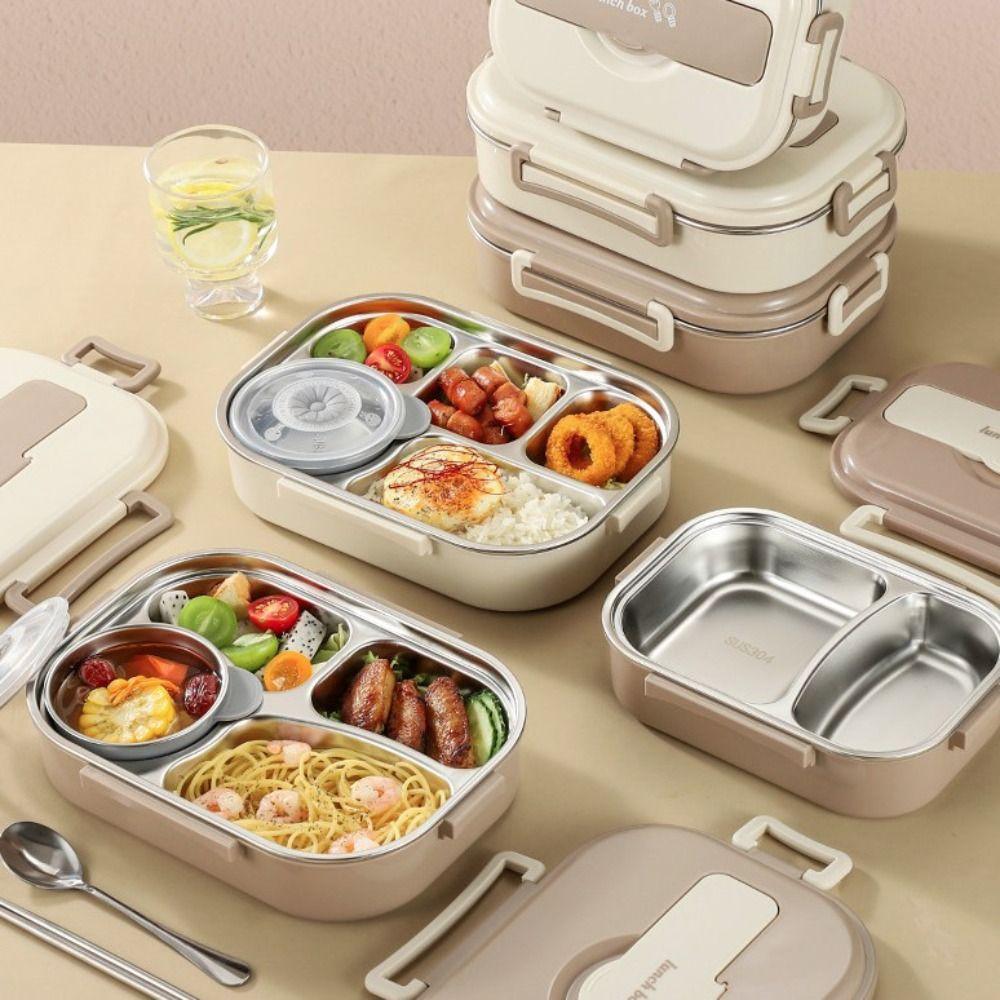 304 Stainless Steel Lunch Container Large Capacity Food Container Office
