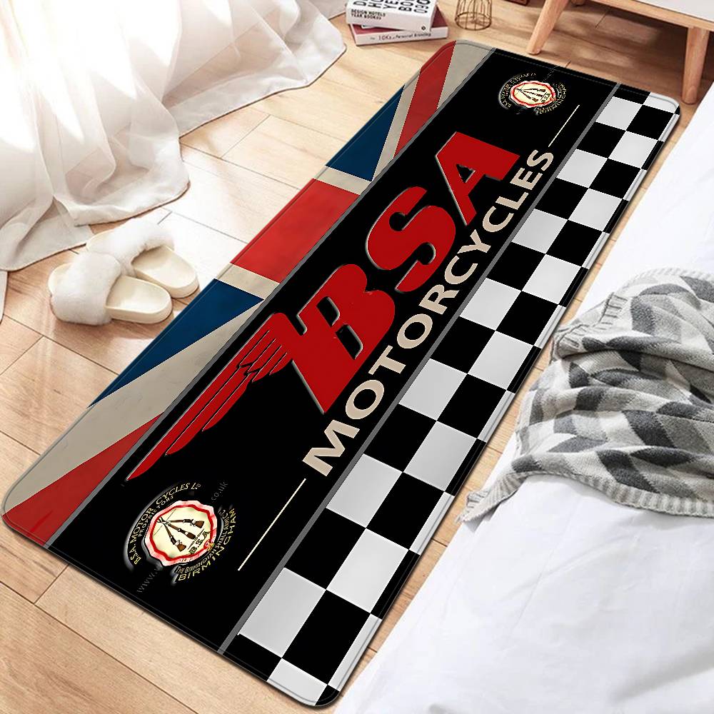 BSA Retrofit Motorcycle Floor Mat Retro Multiple Choice Living Room Kitchen Rug Non-Slip Modern Home Decor