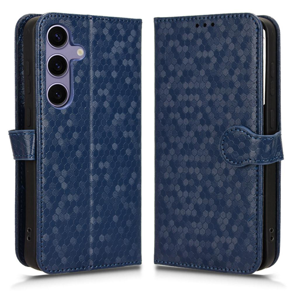 For Samsung Galaxy S25 FE Wallet Case Dot Pattern Imprint PU Leather Phone Cover with Wrist Strap