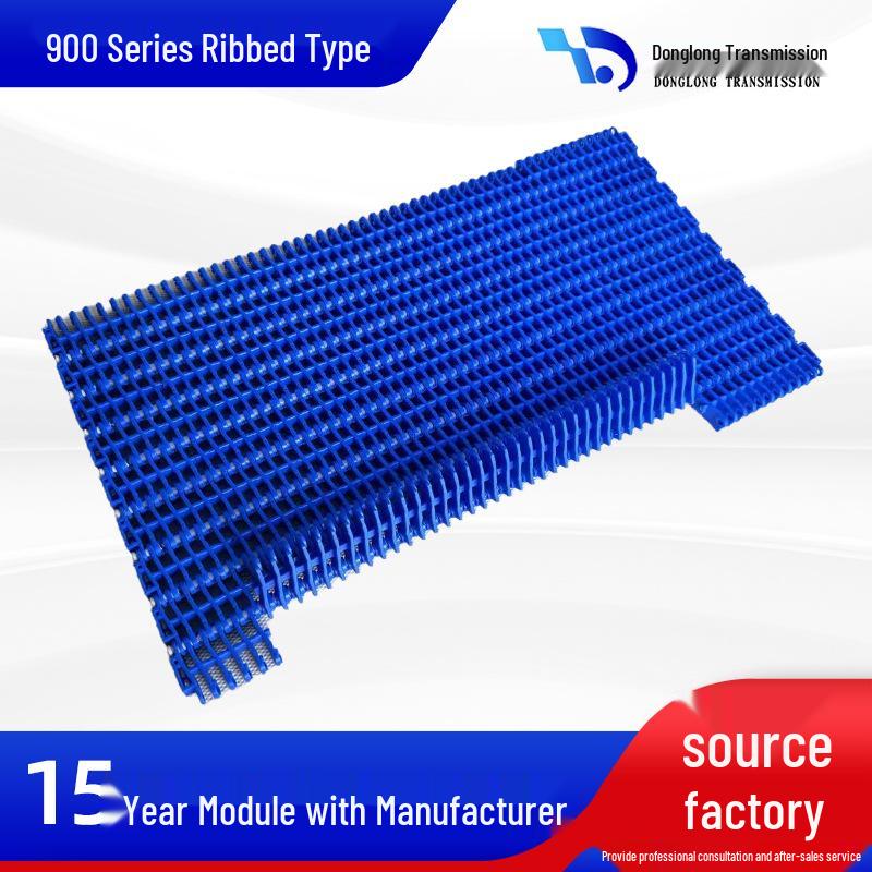 900 Ribbed Plastic Mesh Chain Belt for Pasteurization & Heat Shrink Film Packaging Machines