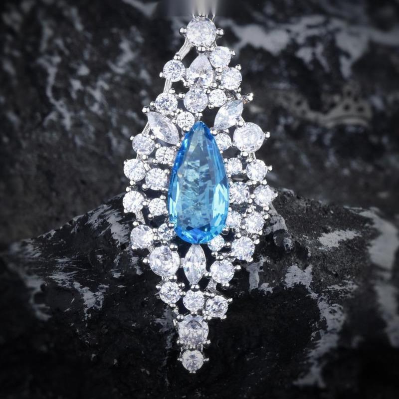 BELLA BOX Роскошная имитация рубинового топаза цвета морской волны с подвеской в виде капли, подходящей для повседневной женской вечеринки, модные ювелирные изделия