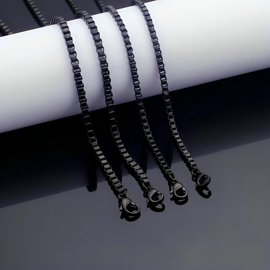 10 pieces width 1.5mm/2mm/2.4mm/3mm stainless steel box chain necklace DIY men's and women's jewelry making