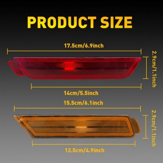 4 PCS Fit 2010-2015 Camaro Chevy Front Rear Side Marker Signal Lights Reflectors