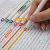 6 Colors/set Unique Window Tip Highlighter Pen Double Head Pastel Color Midline Highlighters Marker School Stationery Supplies