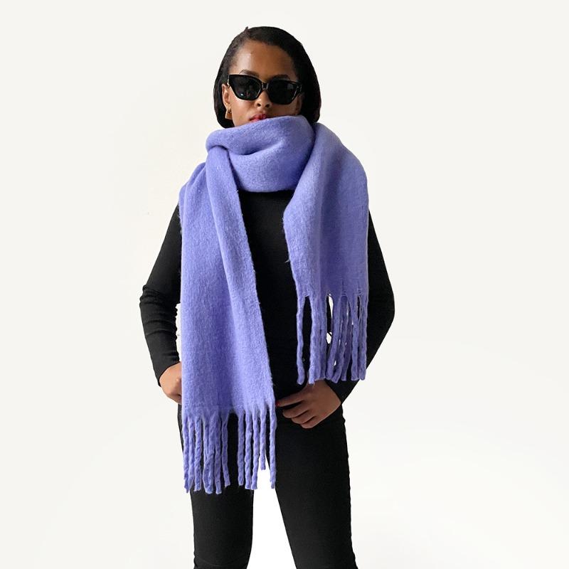 New Mohair Scarf Vacuum Packaging Women's Autumn and Winter Solid Color Warm Scarf