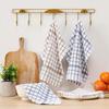 8Pcs Pure Cotton Dishwash Clothes Waffle Texture Non-Stick Tea Towel Square Towel Reusable Thickened Dishcloth Kitchen Rag