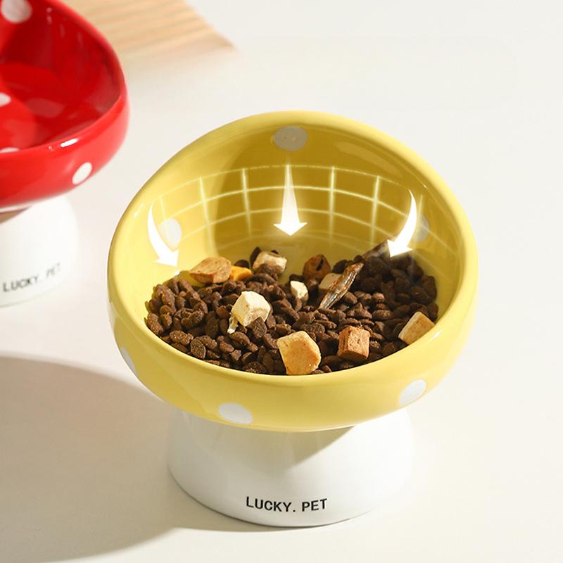 Миска для кошек Керамическая скошенная защита рта для шейного позвонка Поилка Миска для еды Миска для риса для кошек Товары для животных Миска для собак