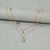 Multi-layer Crystal Necklace Stacked Jewelry New Gold-plated Water Drop Celebrity Long Sweater Chain Women
