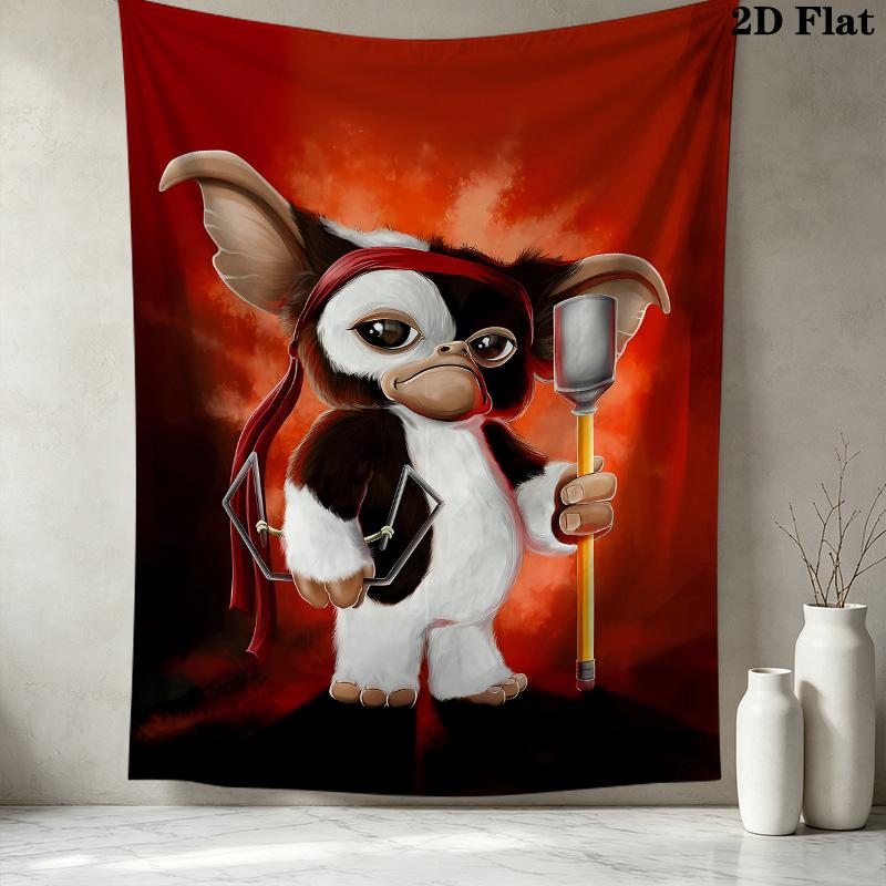 Gizmo Gremlins Wall Tapestry Aesthetic Wall Hanging Printed Fabric Blanket Decorative Tapestries For Bedroom Living Room Home Decor