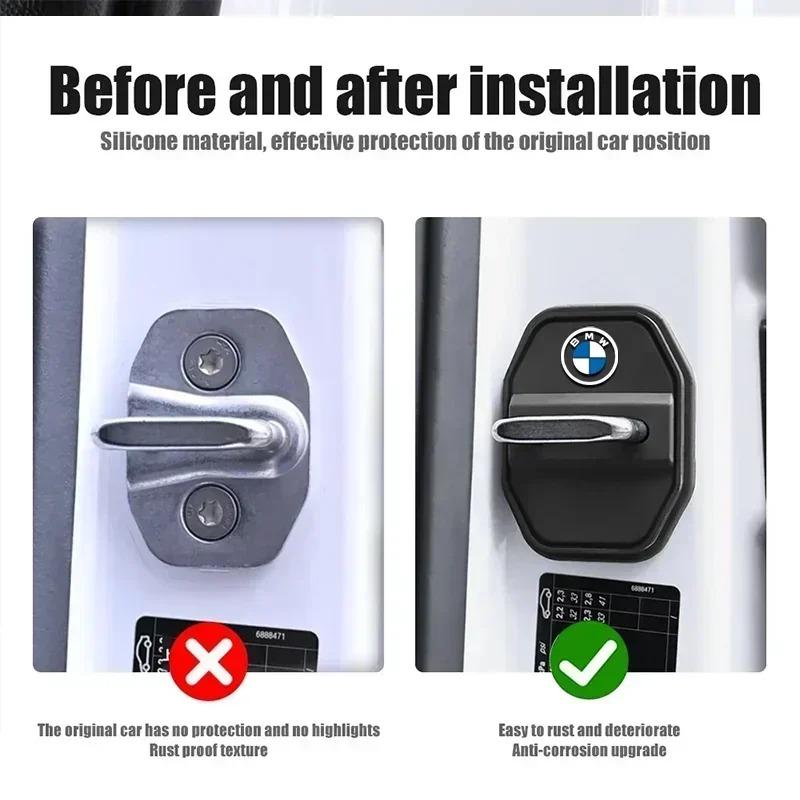 Car Door Mute Damping Cushion Silicone Door Lock Buckle Door Protective Cover For BMW X1 X3 X4 X5 M F15 X6 F16 G30 7 Series G20 KGT4