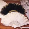 Перьевое кружево Складной веер Китайский стиль Складной веер Портативный Персонализированные ремесла Подарок Креатив Свадебная вечеринка Домашний декор
