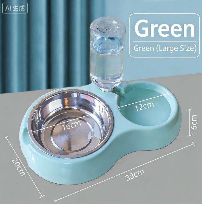 2-in-1 Automatic Pet Water Dispenser Double Bowl for Cats and Dogs