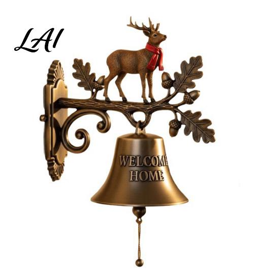 Christmas Gift for Friends Vintage Doorbell Welcome Wall Hanging Deer/Snowman/Santa Claus/Penguin/Witch Decor Wrought Iron Holiday Decor Decorative