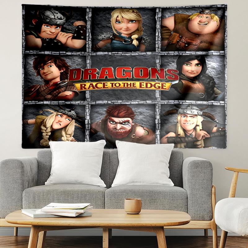 How to Train Your Dragon Print Tapestry, Lightweight Wall Hanging, for Bedroom, Dorm, Living Room, Home Art Decor, Birthday Christmas Gift for Friends