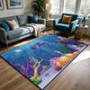 3D Ковер с изображением Мира Океана для Гостиной Милый Декор для Зоны Отдыха Машинная Стирка Нескользящий Ковер для Зоны Отдыха Мягкий Пушистый Прикроватный Коврик для Спальни На заказ