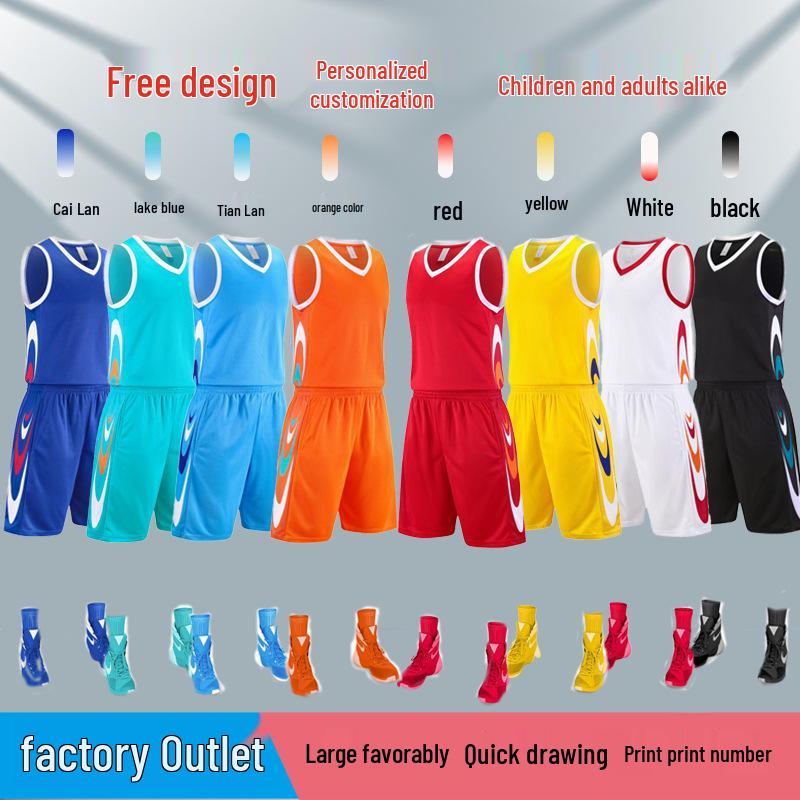 Мужская быстросохнущая дышащая баскетбольная форма с индивидуальными командными буквами и номерами