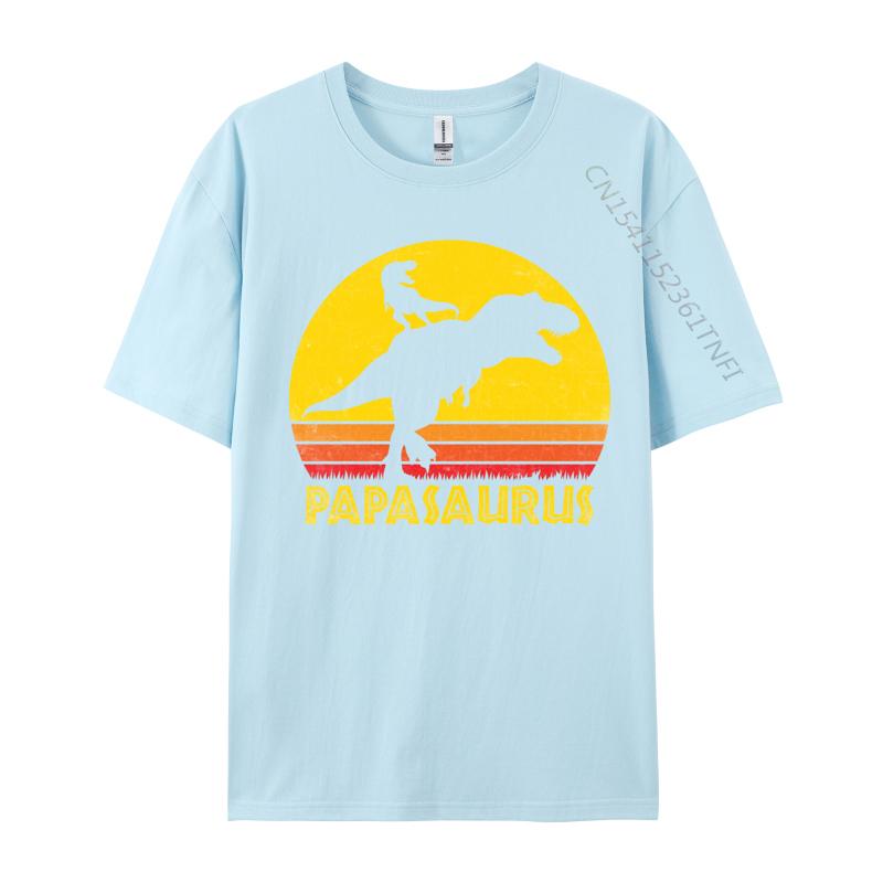 Design Papasaurus Fathers Day Tshrit Tops Shirts Special Premium Cotton TShirt Vintage T Shirts Plain