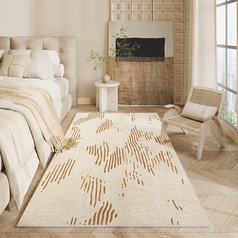 Cream Style Rugs for Bedroom Fluffy Soft Living Room Decoration Anti-slip Carpet Thick Plush Bedside Floor Mat Home Washable Rug