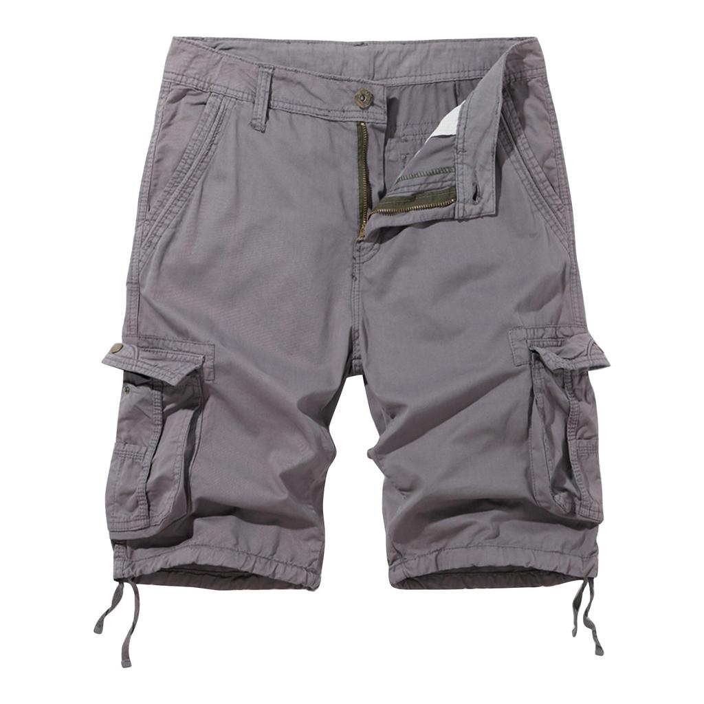 Men's Summer Workwear Shorts Loose Casual Five-Point Pants Multi-Pocket Zipper Men's Jogging Shorts