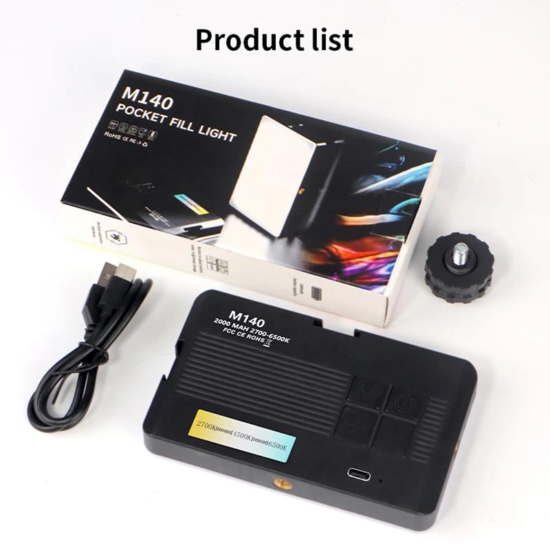 Rechargeable LED fill light 3 color temperature modes portable pocket light For cell phones laptops makeup youtube selfie videos