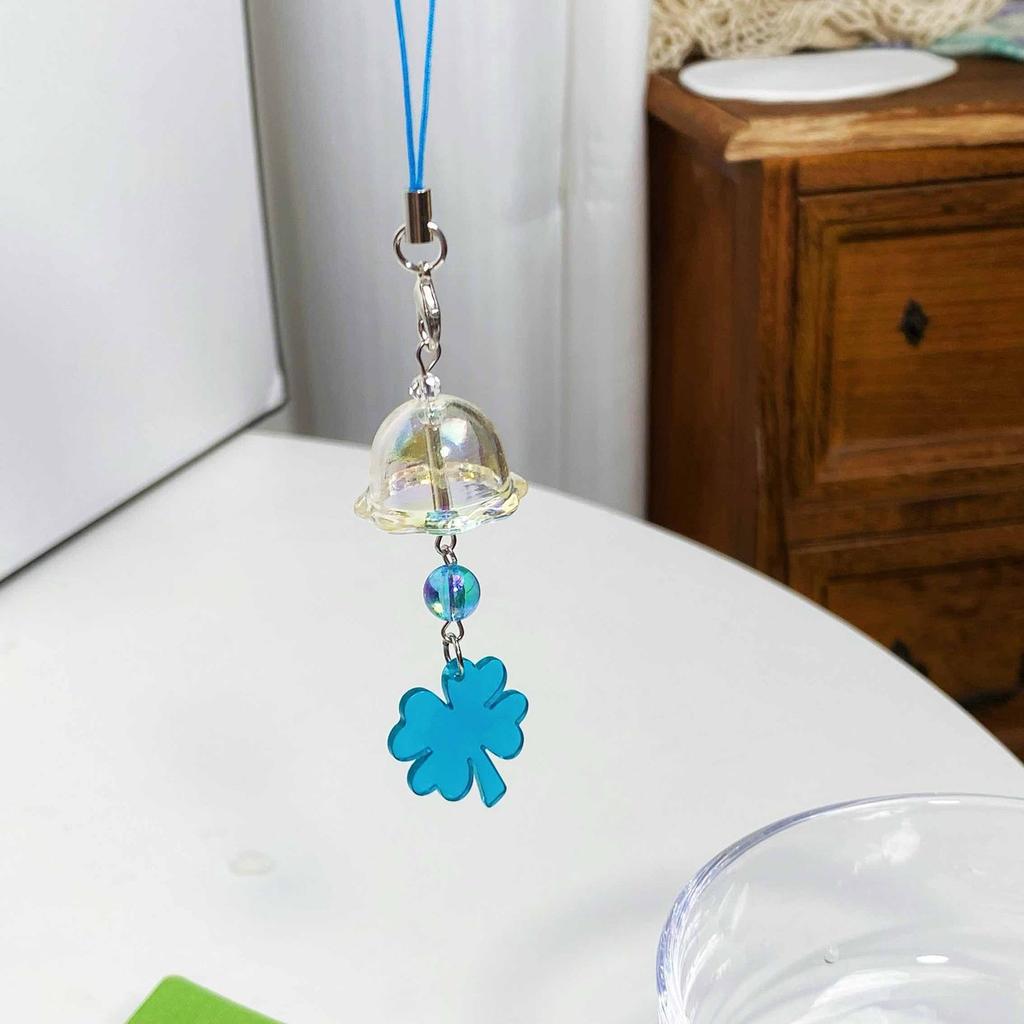 Fashionable Luck Clovers Charm Sturdy Acrylic Phone Chain Four Leaf Clovers Chimes Pendant for Mobiles Decoration
