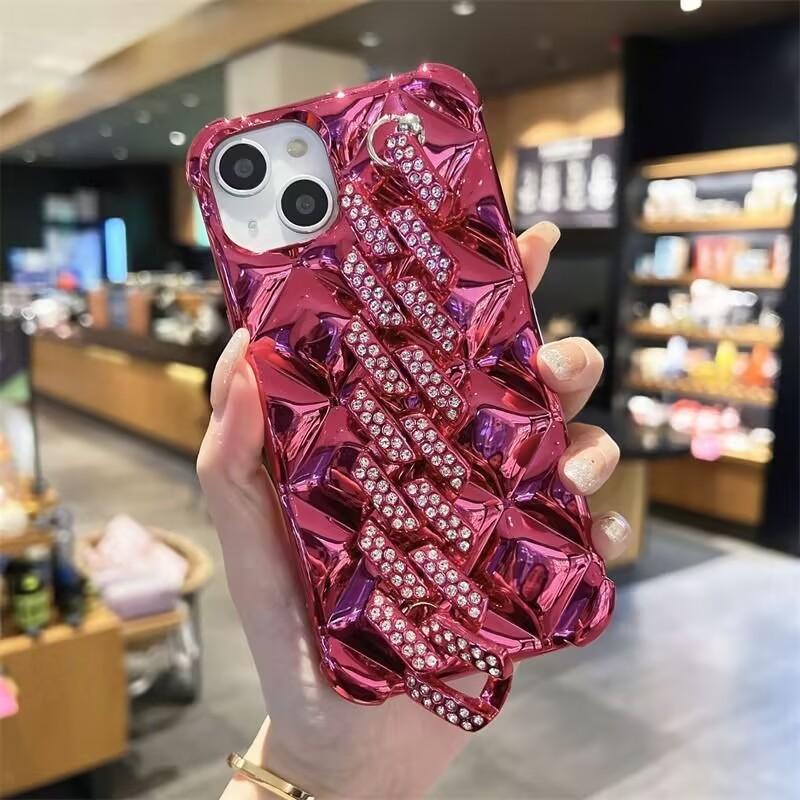 Роскошный сексуальный чехол-цепочка для телефона с алмазным покрытием для защиты камеры для iphone 14 13 15 16 Pro Max 12 11 X XS XR с браслетом