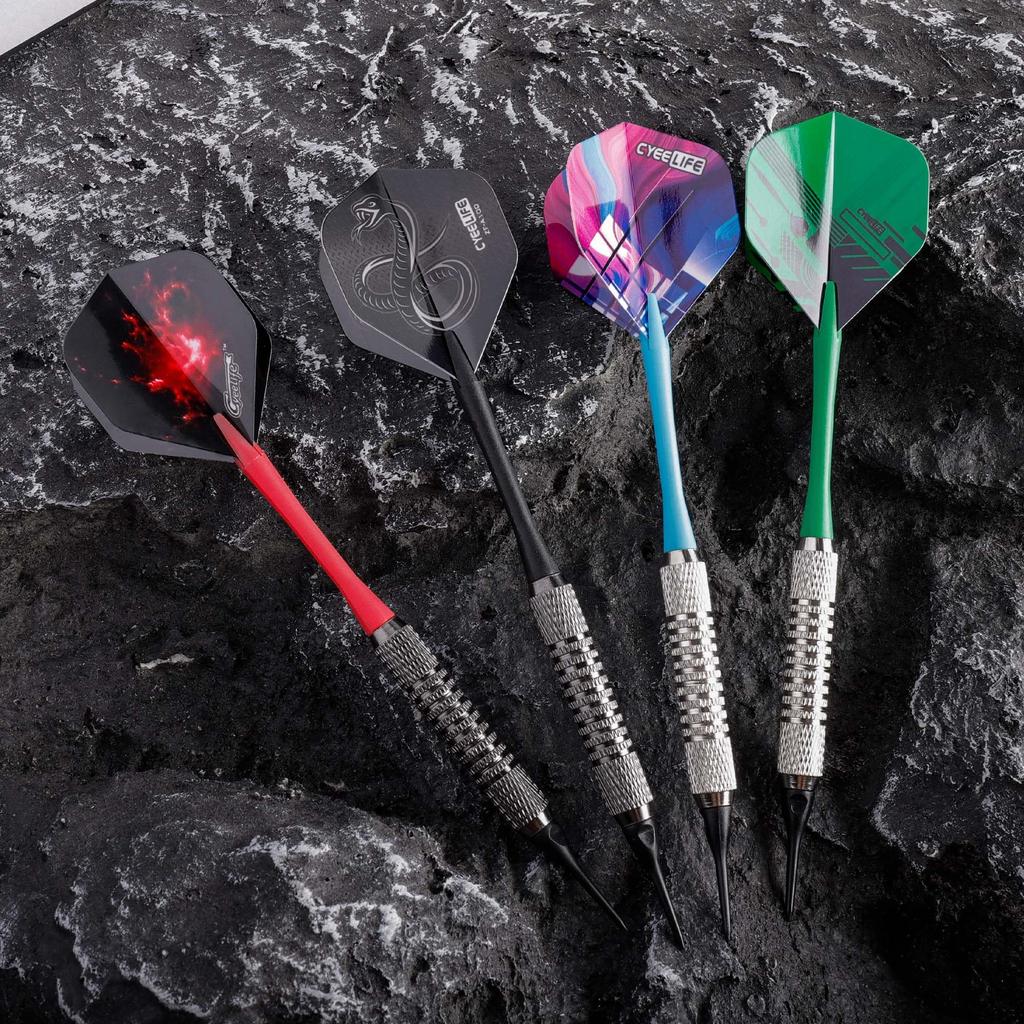 Электронная мишень для дартса CyeeLife с пластиковым наконечником, мягкие стрелы для дротиков, набор профессиональных мягких стрел для дротиков, 18 стрел
