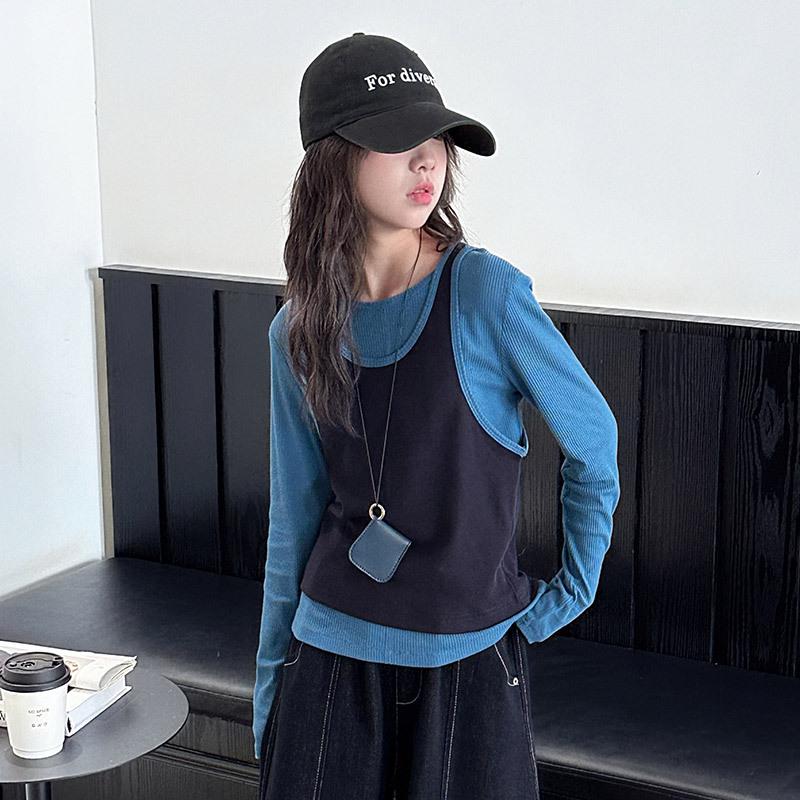 Autumn 2025 Girls' Fashion Set: Base Shirt with Stylish Plaid Pants - Trendy Three-Piece Outfit for Big Kids