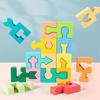 16pcs Colorful Geometric Puzzle  Plastic Building  For Youngsters, Hand-Eye Coordination Logical Thinking Development Educational Toy