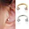 1PC Stainless Steel Crystal Hoop Ring Piercing Nose Ear Belly Rings Women Men Cartilage Helix Earrings Daith Piercing Jewelry