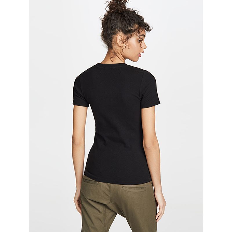 Summer Clothing New Short Sleeve Pure Cotton T-shirt Women European and American Versitile Fashion Black Slimming U-Neck Bottoming Shirt Top Fashion