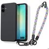Case for Samsung Galaxy A06, Shockproof Silicone with Removable Multicolor Lanyard