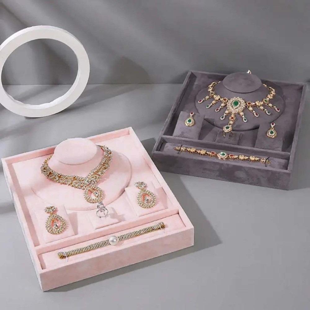 High-end Jewelry Tray with Partitioned Texture Jewelry Set Display Stand Dresser