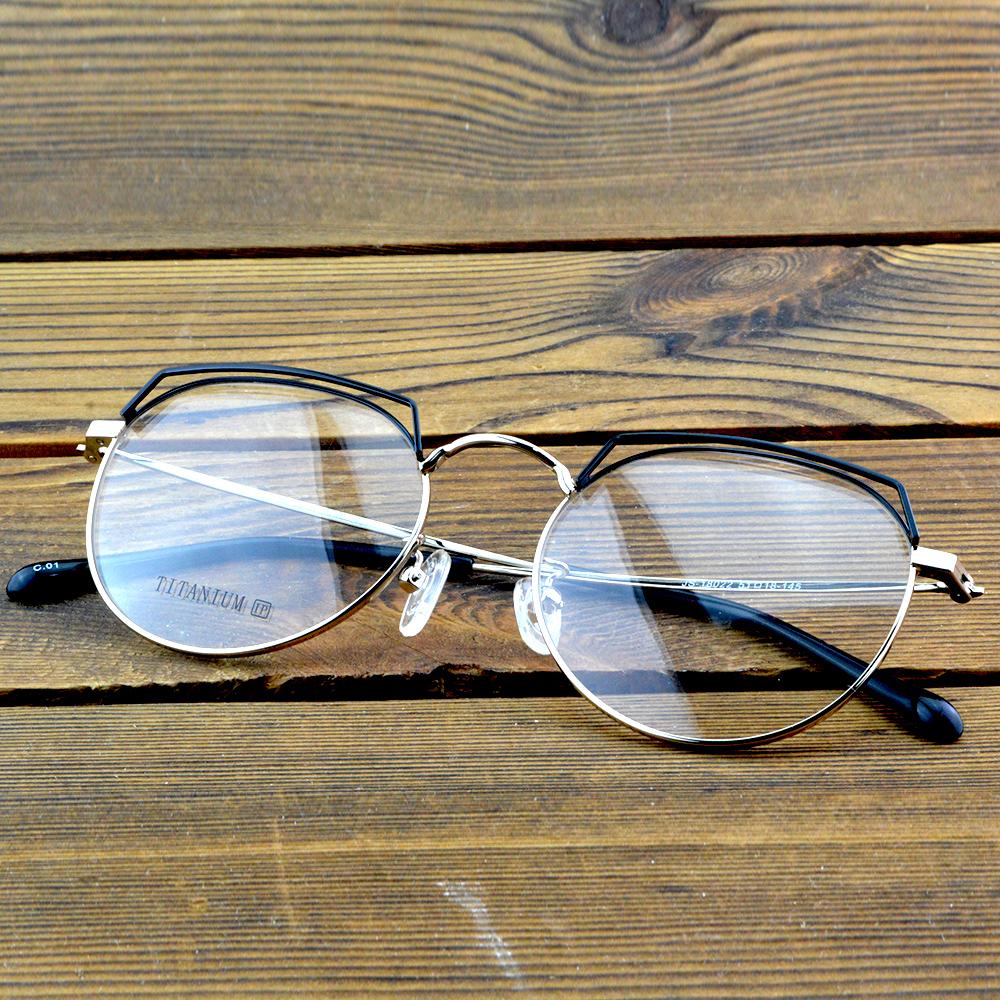 Титановая Оптическая Оправа для Очков «Кошачий Глаз» – Легкая Металлическая Оправа с Элегантным Овальным Дизайном для Мужчин и Женщин