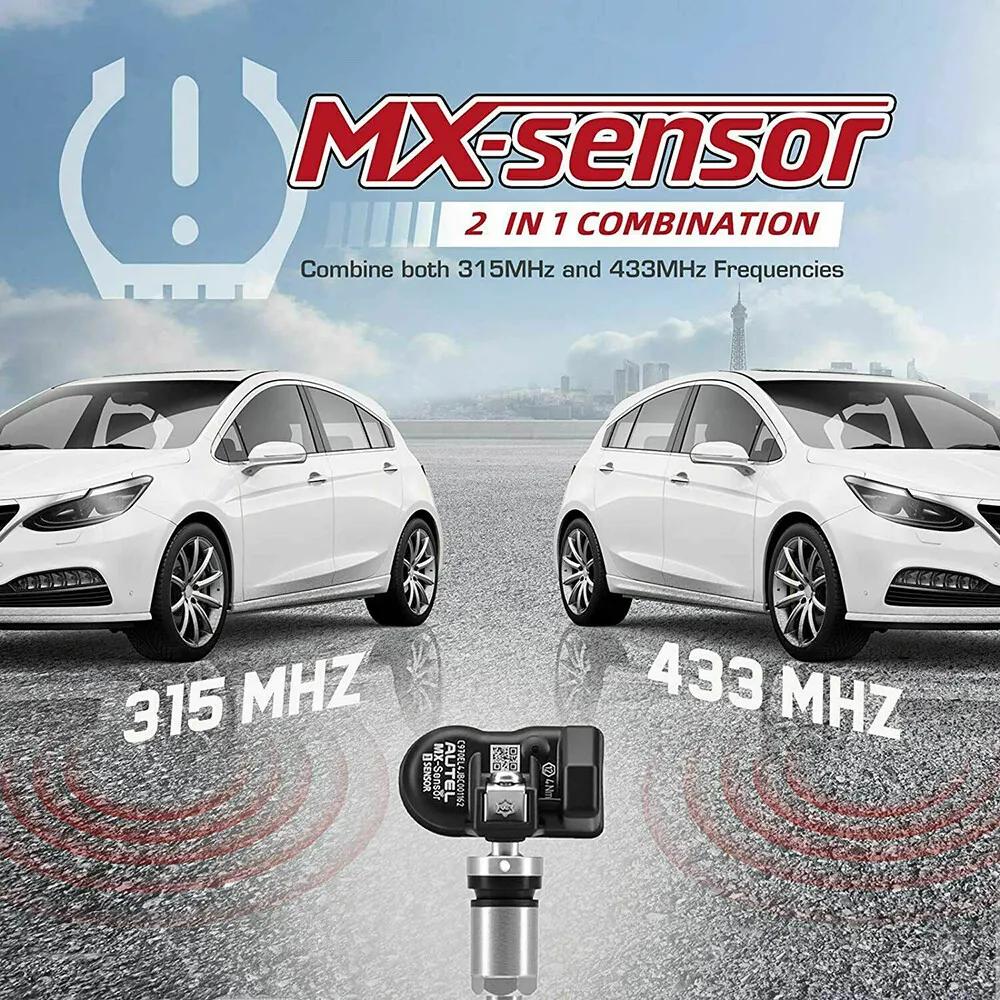 MX Autel Датчик 433 315 МГц TPMS Датчик Инструменты для ремонта шин Сканер MaxiTPMS Pad Тестер монитора давления в шинах Программирование MX-Sensor
